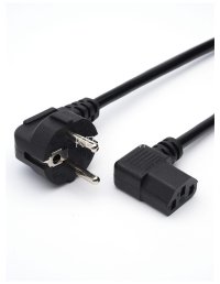 Кабель питания GoPower евровилка-C13 (f) 1.8м ПВХ угловой черный (1/125) GoPower 00-00024536