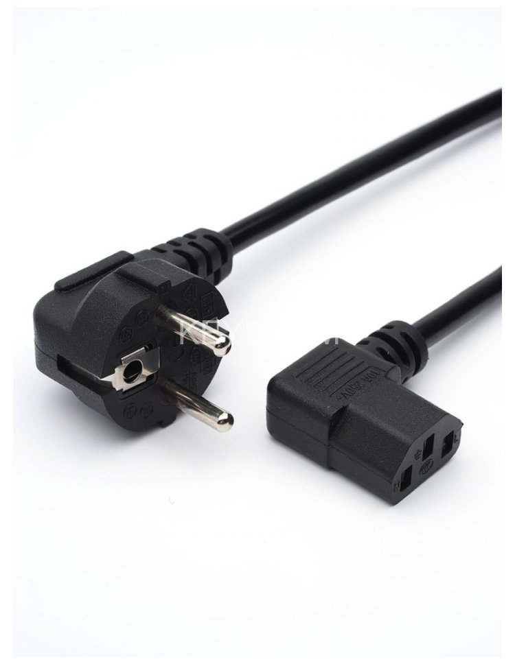 Кабель питания GoPower евровилка-C13 (f) 1.8м ПВХ угловой черный (1/125) GoPower 00-00024536
