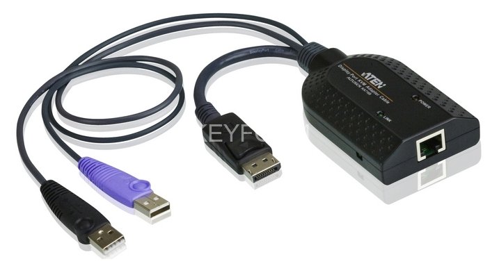 Модуль удлинителя, Display port+KBD+MOUSE USB,  50 метр., для подкл. комплекта перключат. KN2124v/2140v/4124v/4140v/2116A/2132/4116/4132; KM0532/0932/0032, макс.разреш. 1920х1200, RJ45+HD-DP+USB A-тип, Female+2xMale, без Б.П., (DDC2B) [KA7169] ATEN KA7169