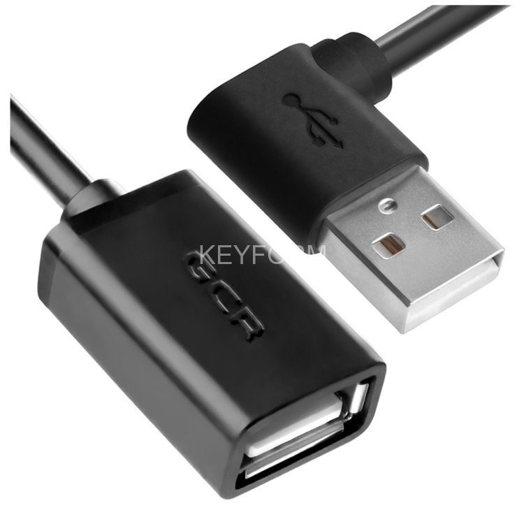 GCR Удлинитель 0.3m USB AM угловой/AF, черный, 28/28 AWG, морозостойкий, GCR-51857 Удлинитель Greenconnect 0.3 м (GCR-51857)