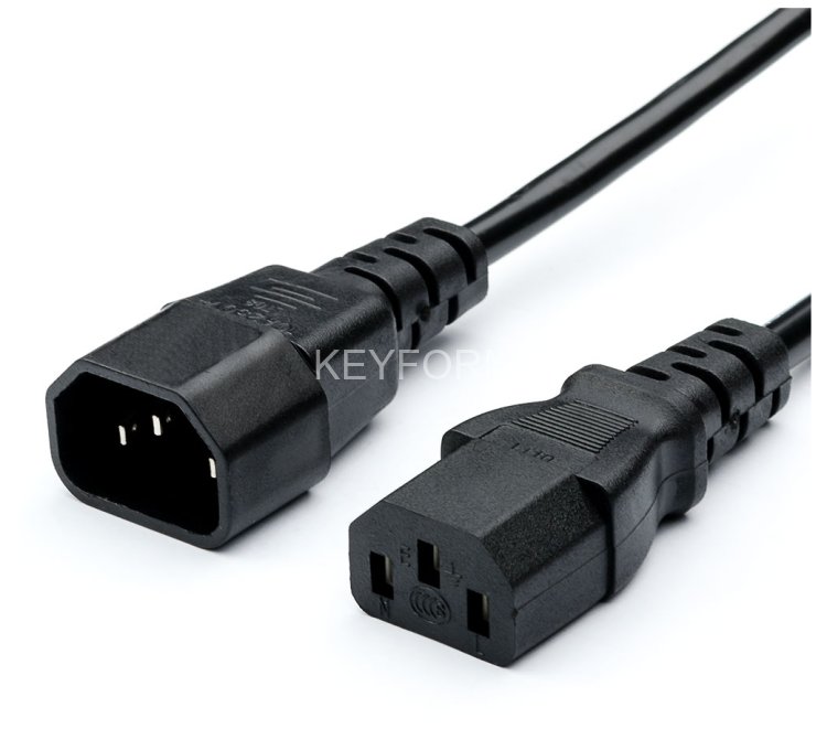 Кабель питания GoPower C14 (m)-C13 (f) 1.8м ПВХ удлинитель черный (1/10/100) GoPower 00-00024537