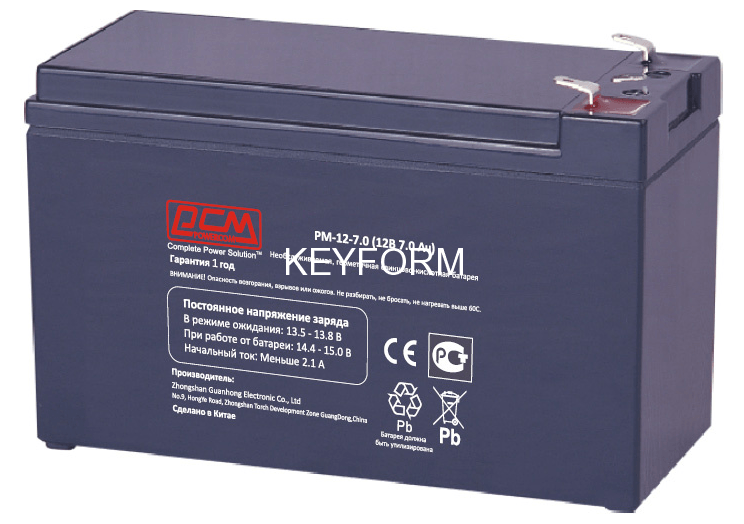Аккумулятор Powercom PM-12-7.0 (12В / 7Ач) (421610)