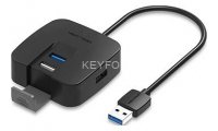 Концентратор Vention OTG USB 2.0/ USB 3.0 на 4 порта Черный - 0.5м. Vention CHABD