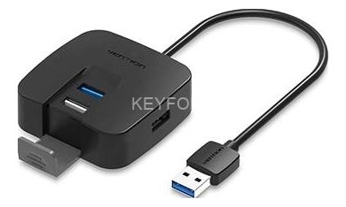 Концентратор Vention OTG USB 2.0/ USB 3.0 на 4 порта Черный - 0.5м. Vention CHABD