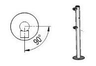 Praktika Стойка ограждения c отверстием под фиксатор L- образная (2муфты слева)
