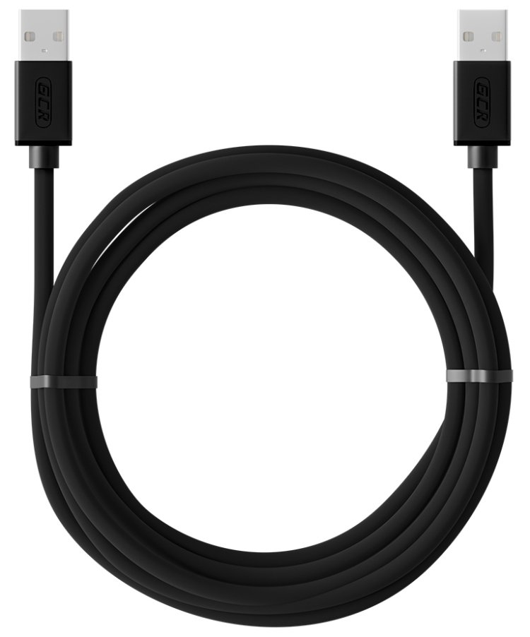 GCR Кабель 2.5m USB 2.0, AM/AM, черный, 28/28 AWG, экран, армированный, морозостойкий, GCR-UM2M-BB2S-2.5m Greenconnect GCR-UM2M-BB2S-2.5m