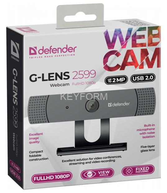 Defender Веб-камера G-lens 2599 FullHD 1080p, 2МП Defender 63199