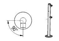 Praktika Стойка ограждения c отверстием под фиксатор L- образная (2муфты справа)