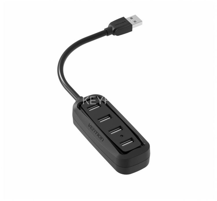 Концентратор Vention USB 2.0 на 4 порта Черный - 1м. Vention VAS-J43-B100