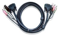 Кабель KVM USB(тип А Male)+DVI-D(Male)+2хАудио(Male) &lt;-&gt; USB(тип B Male)+DVI-D(Male)+2хАудио(Male) 5,0м., черный. ATEN 2L-7D05U
