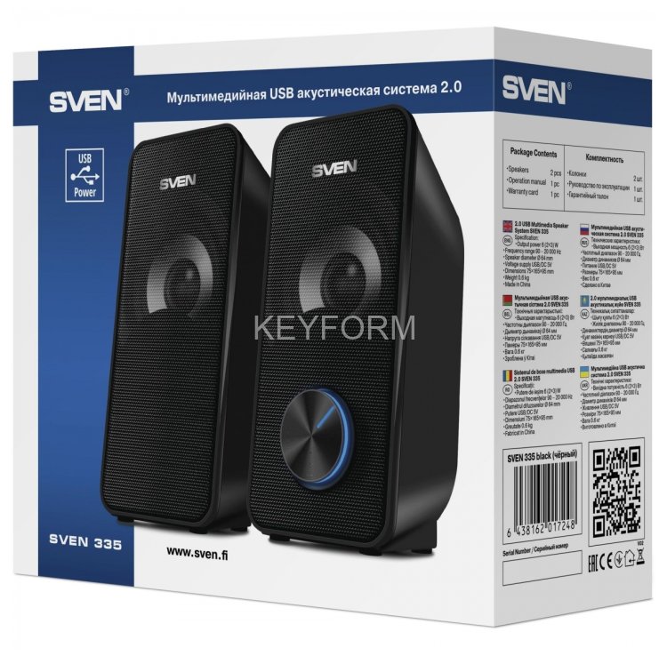 АС SVEN 335, черный (6 Вт, питание USB) Sven SV-017248