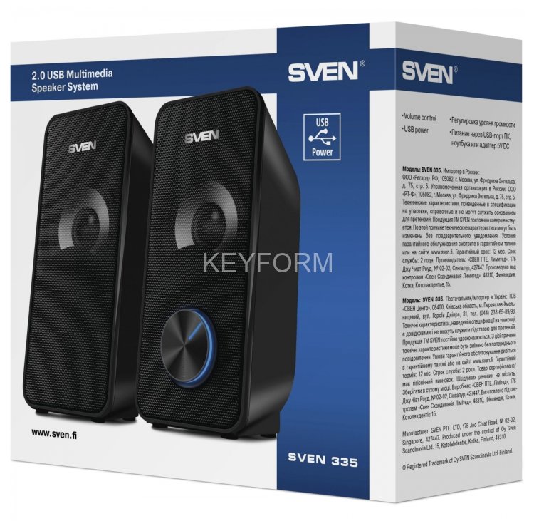 АС SVEN 335, черный (6 Вт, питание USB) Sven SV-017248