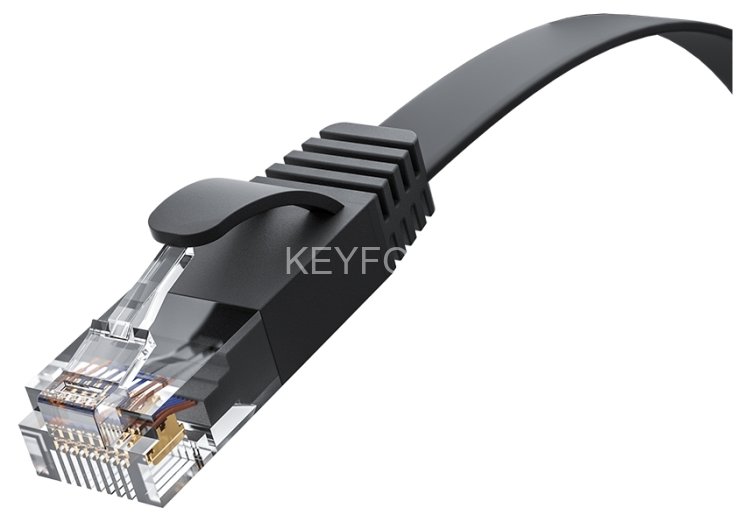 GCR Патч-корд PROF плоский прямой 3.0m, UTP медь кат.6, черный, 30 AWG, ethernet high speed 10 Гбит/с, RJ45, T568B, GCR-52870 Greenconnect RJ45(m) - RJ45(m) Cat. 7 U/UTP PVC 3м