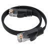 GCR Патч-корд PROF плоский прямой 3.0m, UTP медь кат.6, черный, 30 AWG, ethernet high speed 10 Гбит/с, RJ45, T568B, GCR-52870 Greenconnect RJ45(m) - RJ45(m) Cat. 7 U/UTP PVC 3м