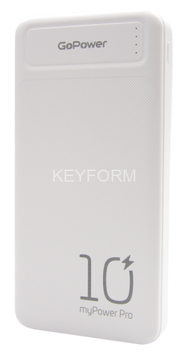 Внешний аккумулятор GoPower PB2U myPower Pro 10000mAh белый GoPower 00-00022007