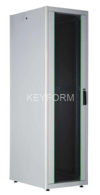 16U 19'' шкаф серии DYNAmic Ш=600мм Г=600мм/передняя стеклянная дверь, задняя сплошная металл.дверь, ножки,  RAL7035 LANDE LN-FS16U6060-LG-BDAA-E-F