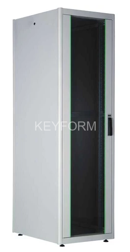 16U 19'' шкаф серии DYNAmic Ш=600мм Г=600мм/передняя стеклянная дверь, задняя сплошная металл.дверь, ножки,  RAL7035 LANDE LN-FS16U6060-LG-BDAA-E-F