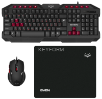 Игровой набор клавиатура+мышь+коврик SVEN GS-9200 (114 кл,, 8 смен. кл., 800-2400DPI, 5+1кл.) Sven GS-9200