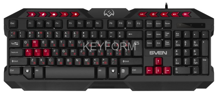 Игровой набор клавиатура+мышь+коврик SVEN GS-9200 (114 кл,, 8 смен. кл., 800-2400DPI, 5+1кл.) Sven GS-9200