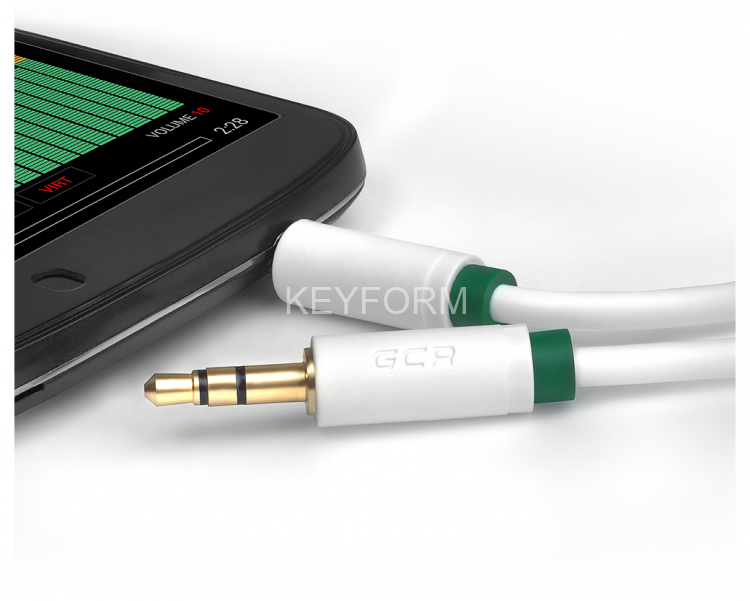 Greenconnect Кабель аудио 1.5m jack 3,5mm/jack 3,5mm белый, зеленая окантовка, ультрагибкий, 28 AWG, M/M, Premium GCR-AVC1662-1.5m, экран, стерео Greenconnect 1.5m jack 3.5mm/jack 3.5mm белый