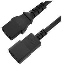 GCR Кабель питания удлинитель 3.0m, С13 - С14, черный, 3*0,75mm, GCR-54330 Greenconnect GCR-54330