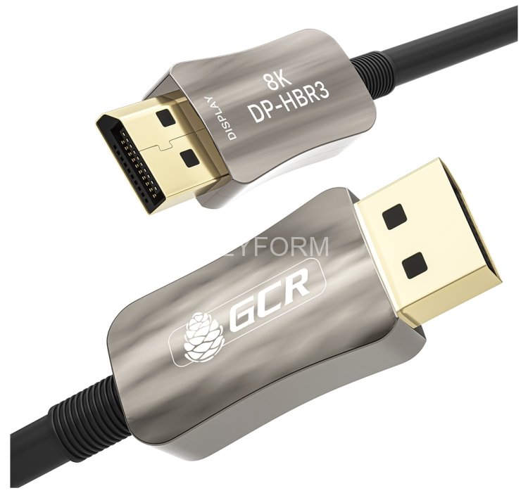 GCR Кабель 1.0m оптический DP v1.4 Ultra HD 8K 60Hz, 4K 144Hz, HBR3, 32.4 Гбит/с, GCR-54778 Greenconnect GCR-54778