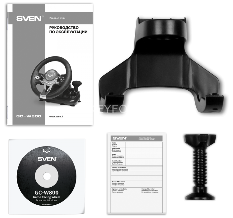 Руль SVEN GC-W800 (педали, вибро, скоба, D-pad, 12 кл, PC/PS3/PS4/XBOXONE/Xinput) Sven SV-015442