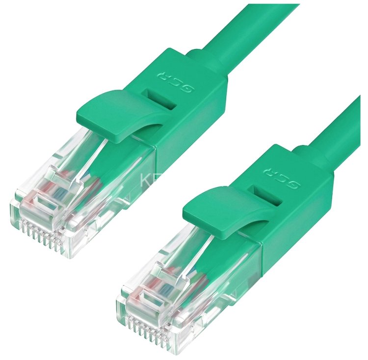 Greenconnect Патч-корд прямой 0.15m, UTP кат.5e, зеленый, позолоченные контакты, 24 AWG, литой, GCR-LNC05-0.15m, ethernet high speed 1 Гбит/с, RJ45, T568B Greenconnect RJ45(m) - RJ45(m) Cat. 5e U/UTP PVC 0.15м зелёный