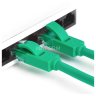 Greenconnect Патч-корд прямой 0.15m, UTP кат.5e, зеленый, позолоченные контакты, 24 AWG, литой, GCR-LNC05-0.15m, ethernet high speed 1 Гбит/с, RJ45, T568B Greenconnect RJ45(m) - RJ45(m) Cat. 5e U/UTP PVC 0.15м зелёный