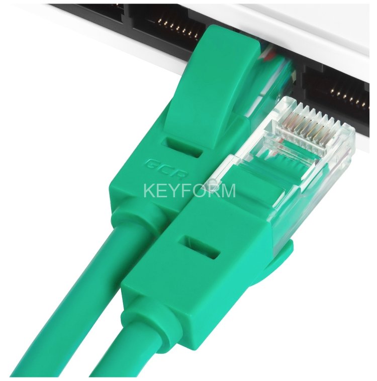 Greenconnect Патч-корд прямой 0.15m, UTP кат.5e, зеленый, позолоченные контакты, 24 AWG, литой, GCR-LNC05-0.15m, ethernet high speed 1 Гбит/с, RJ45, T568B Greenconnect RJ45(m) - RJ45(m) Cat. 5e U/UTP PVC 0.15м зелёный