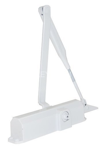 Доводчик белый для дверей весом до 120 кг, двухскоростной Dorma TS Compakt