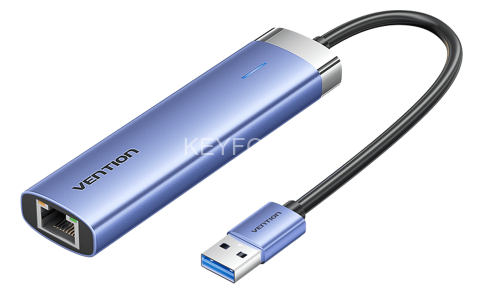Сетевой адаптер Vention USB 3.0 M/Gigabit Ethernet RJ45+OTG хаб 3xUSB Синий - 0.15м. Vention TGFSB
