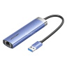 Сетевой адаптер Vention USB 3.0 M/Gigabit Ethernet RJ45+OTG хаб 3xUSB Синий - 0.15м. Vention TGFSB