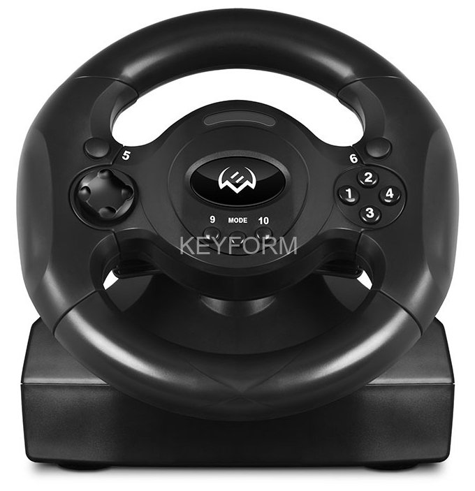 Руль SVEN GC-W300 (педали, вибро, лепестки, D-pad, 10 кл, резин. вставки, PC, цифр. и аналог.) SVEN GC-W300