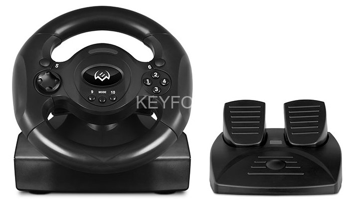 Руль SVEN GC-W300 (педали, вибро, лепестки, D-pad, 10 кл, резин. вставки, PC, цифр. и аналог.) SVEN GC-W300