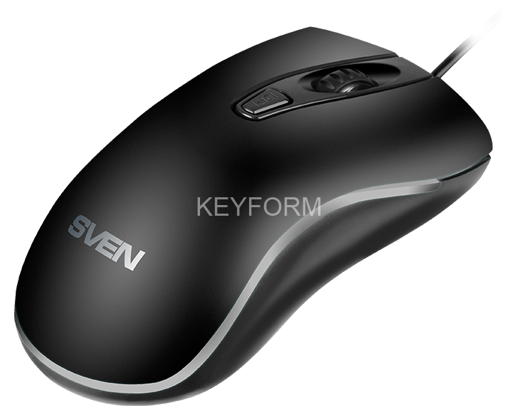 Мышь SVEN RX-530S чёрная (бесшумн. клав, 3+1кл. 800-1200DPI, блист.) Sven SV-016999