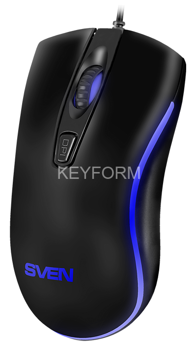 Мышь SVEN RX-530S чёрная (бесшумн. клав, 3+1кл. 800-1200DPI, блист.) Sven SV-016999