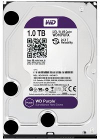 Жесткий диск (HDD), стандарт SATA-III, объем 1000 GB (1 TB) для видеонаблюдения Western Digital HDD 1000 GB (1 TB) SATA-III Purple (WD10PURX)