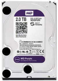 Жесткий диск (HDD), стандарт SATA-III, объем 2000 GB (2 TB) для видеонаблюдения Western Digital HDD 2000 GB (2 TB) SATA-III Purple (WD20PURX)