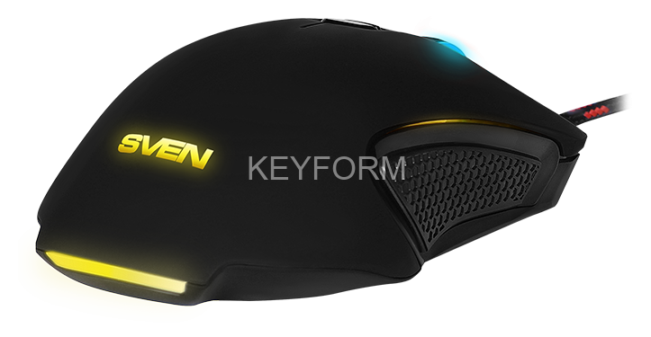 Игровая мышь SVEN RX-G955 USB (7+1кл. 200-4000 DPI, ПО, Soft Touch, подсветка) Sven SV-016388