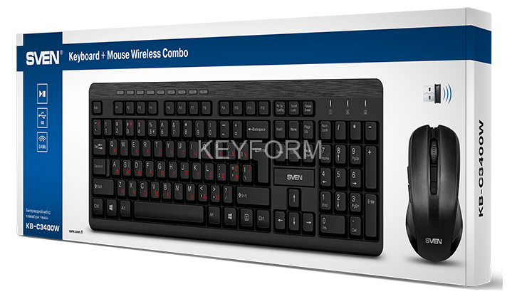 Беспроводной набор клавиатура+мышь SVEN KB-C3400W Sven SV-018887