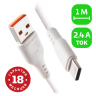 Кабель GoPower GP01T USB (m)-Type-C (m) 1.0м 2.4A ПВХ белый (1/800) GoPower 00-00018565