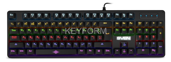 Механическая игровая клавиатура SVEN KB-G9100 (104кл., 12 Fn функций, подсветка) Sven SV-019716