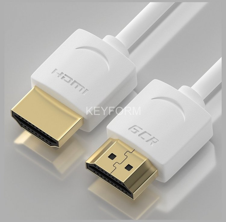 GCR Кабель SLIM 0.3m HDMI 2.0, белый, OD3.8mm, HDR 4:2:2, Ultra HD, 4K 60 fps 60Hz, 3D, AUDIO, 18.0 Гбит/с, 30/30 AWG, GCR-53210 Greenconnect HDMI (m) - HDMI (m) 0.3м