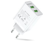 Сетевое зарядное устройство Vention на 2 порта USB (A+A) QC 3.0 Белый Vention FBAW0-EU