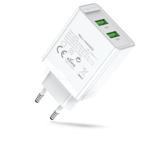 Сетевое зарядное устройство Vention на 2 порта USB (A+A) QC 3.0 Белый Vention FBAW0-EU