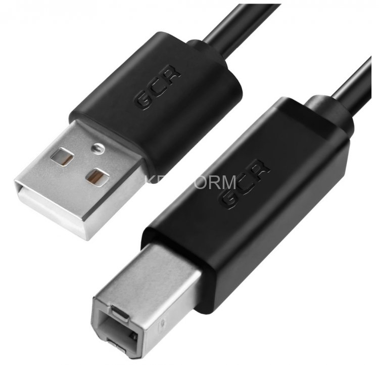 GCR Кабель 1.8m USB 2.0, AM/BM, черный, 28/28 AWG, экран, армированный, морозостойкий, GCR-UPC5M-BB2S-1.8m Greenconnect USB 2.0 AM - USB 2.0 BM 1.8 м