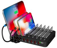 GCR Сетевая зарядка на 8 USB портов, черная Greenconnect GCR-8PAUSB