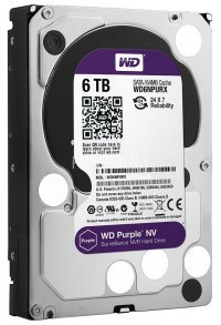 Жесткий диск (HDD), стандарт SATA-III, объем 6000 GB (6 TB) для видеонаблюдения Western Digital HDD 6000 GB (6 TB) SATA-III Purple NV WD6NPURX
