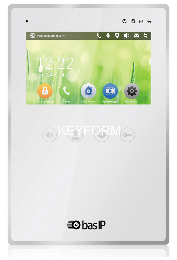 Монитор ip видеодомофона цветной BAS-IP AZ-04 (White)
